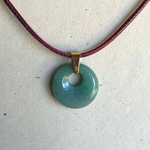 Green Aventurine Stone Cord Necklace